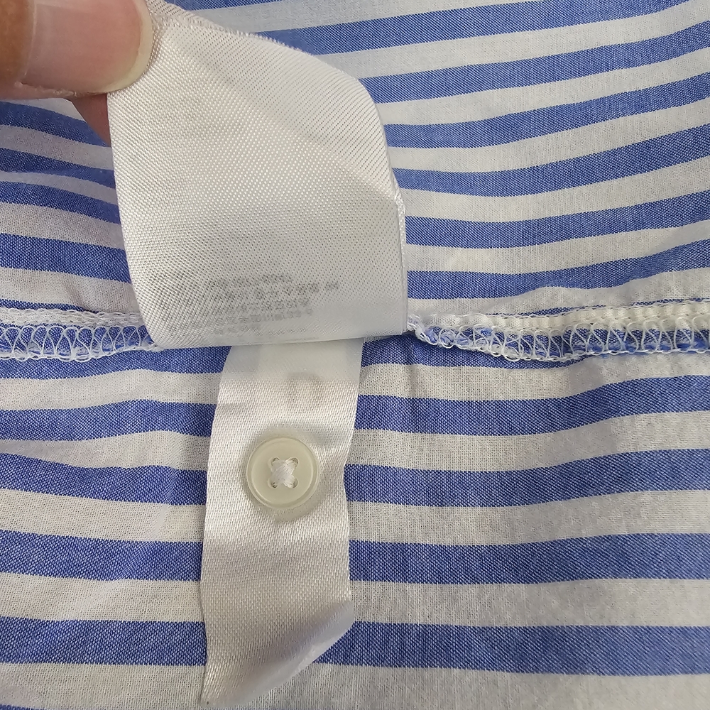 H&M Striped Button-Down Shirt in Blue and White Womens - Picture 16 of 16